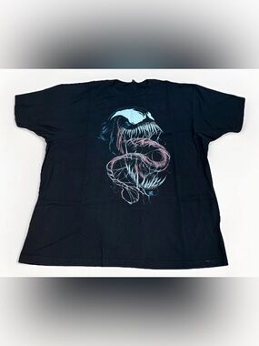 Venom T-shirt Marvel Size 2XL Marvel Tag Spiderman Black Comic Book Tee Villain